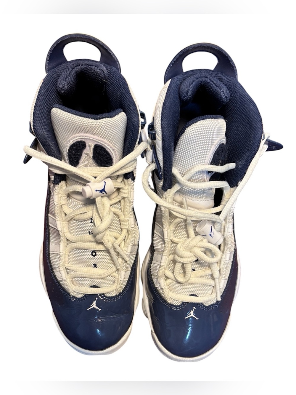 Jordan Kids Navy and White Low-Top Sneakers - Picture 4 of 7